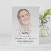 Foto 51e verjaardag uitnodiging Verjaardagsfeestje (Staand voorkant)