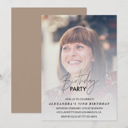 Foto 52e verjaardag uitnodiging Verjaardagsfeest (Voorkant / Achterkant)