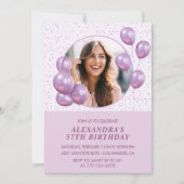Foto 57e verjaardag Uitnodigingen Ballonnen Paarse (Voorkant)