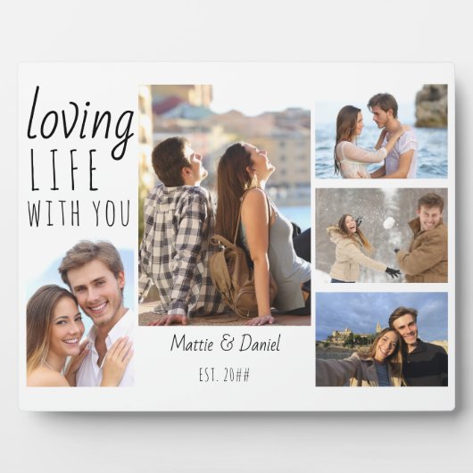 Foto 5 Collage Looptijd met jou | wit Fotoplaat (Voorkant)