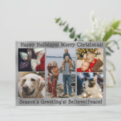 Foto 5 Prettig kerstfeest Gelukkig feest Collage Feestdagenkaart (Staand voorkant)