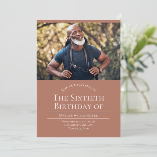 Foto: 60 Birthday Uitnodiging (Staand voorkant)