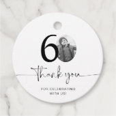 Foto 60e verjaardag Bedankt Bedankjes Labels (Voorkant)