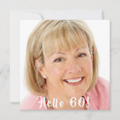 Foto 60e verjaardag hallo 60 glitter kaart (Voorkant)