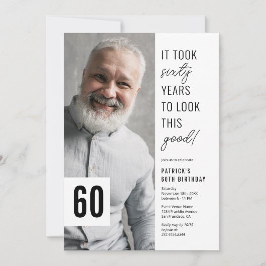 Foto 60e verjaardag van 60e verjaardag Uitnodiging (Voorkant)