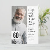 Foto 60e verjaardag van 60e verjaardag Uitnodiging (Staand voorkant)