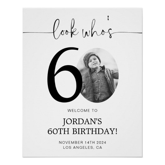 Foto 60e verjaardag welkomstbord | Kijk eens wie 6 Perfect Poster (Voorkant)