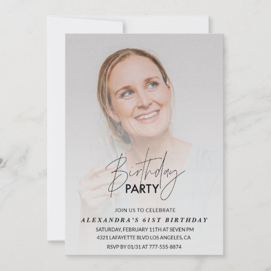 Foto 61e verjaardag uitnodiging Verjaardagsfeest G (Voorkant)