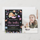 Foto 6e roze onder het zee Zeemeermin Verjaardag Kaart (Voorkant)