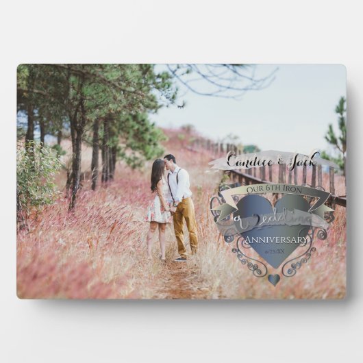 Foto 6th Wedding Jubileum Iron Heart Emblem Fotoplaat (voorkant)