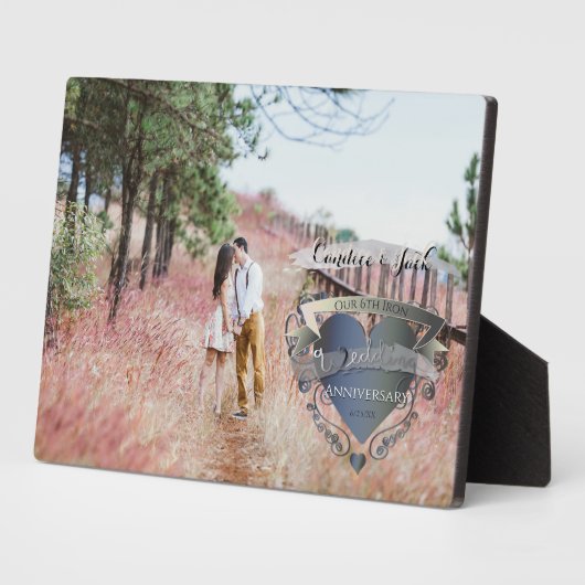 Foto 6th Wedding Jubileum Iron Heart Emblem Fotoplaat (Zijkant)