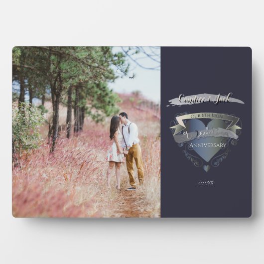 Foto 6th Wedding Jubileum Iron Heart Emblem Fotoplaat (voorkant)
