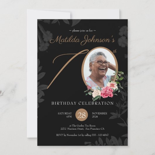 Foto 70e verjaardag uitnodiging (Voorkant)