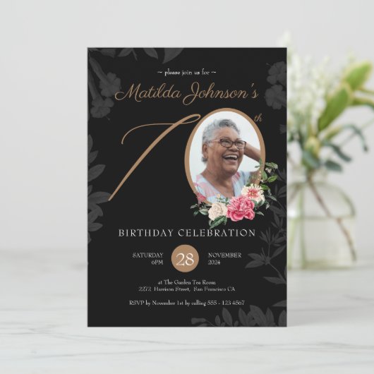 Foto 70e verjaardag uitnodiging (Staand voorkant)