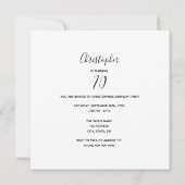 Foto 70e verjaardagsfeest hallo 70 man wit kaart (Achterkant)