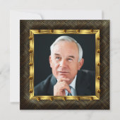 Foto 70th Birthday Party Crown Gold Chevron Kaart (Achterkant)