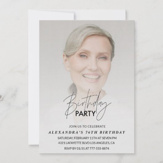 Foto 76e verjaardag uitnodiging Verjaardagsfeest (Voorkant)