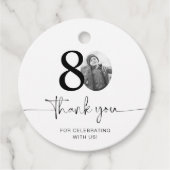 Foto 80e verjaardag Dank u Bedankjes Labels (Voorkant)
