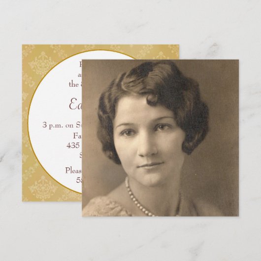 Foto 80e verjaardag uitnodiging (Voorkant / Achterkant)