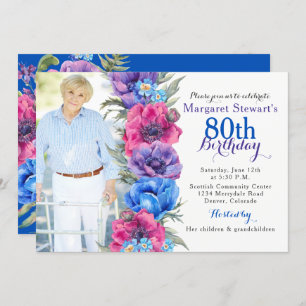 Foto 80e verjaardag van de kleurrijke annemone Flo Kaart