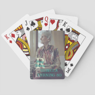 Foto 80ste verjaardag voeg naam datum moderne groe pokerkaarten