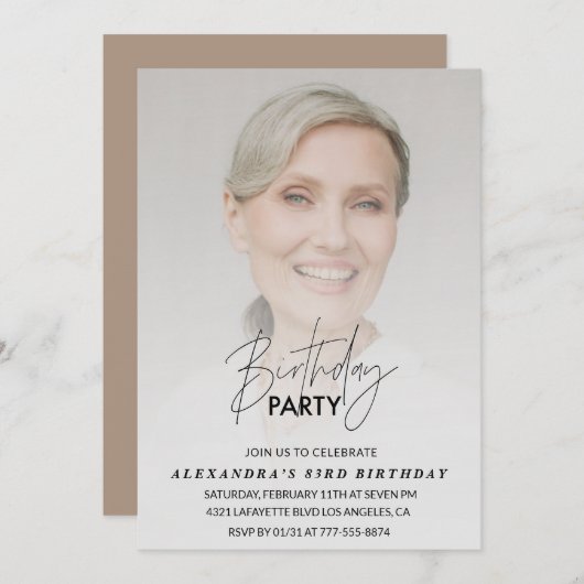 Foto 83e verjaardag uitnodiging Verjaardagsfeest (Voorkant / Achterkant)