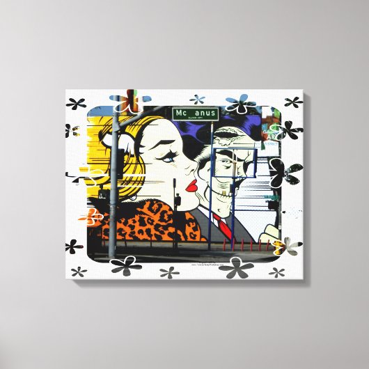 Foto 8 Graffiti met Fun Lijst Flowers Canvas Afdruk (Voorkant)