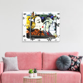 Foto 8 Graffiti met Fun Lijst Flowers Canvas Afdruk (Insitu (Woonkamer))