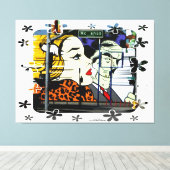 Foto 8 Graffiti met Fun Lijst Flowers Canvas Afdruk (Insitu (Houten vloer))