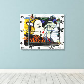 Foto 8 Graffiti met Fun Lijst Flowers Canvas Afdruk (Insitu (Houten vloer))