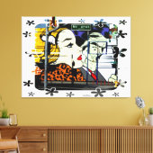 Foto 8 Graffiti met Fun Lijst Flowers Canvas Afdruk (Insitu (Woonkamer))