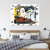 Foto 8 Graffiti met Fun Lijst Flowers Canvas Afdruk (Insitu (Slaapkamer))