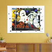 Foto 8 Graffiti met Fun Stars Canvas Afdruk (Insitu (Woonkamer))