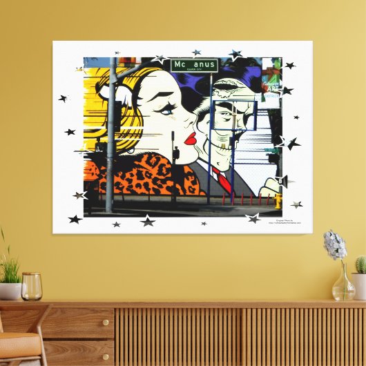 Foto 8 Graffiti met Fun Stars Canvas Afdruk (Insitu (Woonkamer))