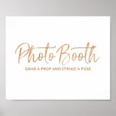 Foto 8 x 10 Stylish Roos Gold Wedding Sign Poster (Voorkant)