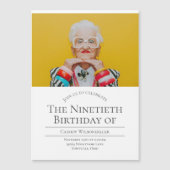 Foto 90 Verjaardag Magnetische Uitnodiging (Voorkant)