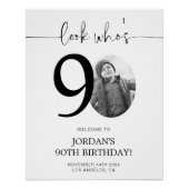 Foto 90e verjaardag welkomstbord | Kijk eens wie 9 Perfect Poster (Voorkant)