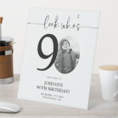 Foto 90e verjaardag welkomstbord | Kijk eens wie 9 Reclamebord Met Voetstuk (Insitu)