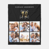 Foto: 90e verjaardag, zwart en goud fleece deken (Voorkant)