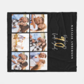 Foto: 90e verjaardag, zwart en goud fleece deken (Voorkant (Horizontaal))