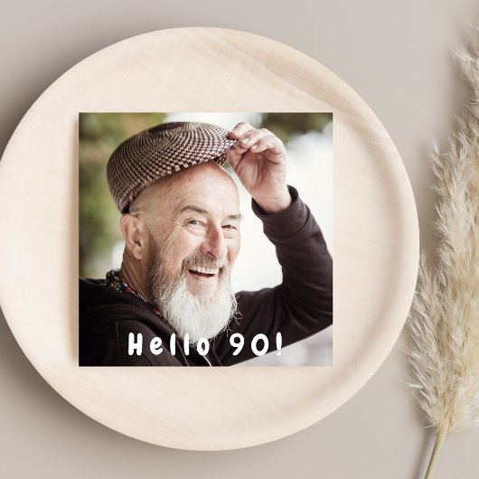 Foto 90e verjaardagsfeest hallo 90 man zwart kaart