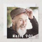 Foto 90e verjaardagsfeest hallo 90 man zwart kaart (Voorkant)