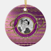 Foto 90th Birthday Gold Crown Diamonds Lijst Keramisch Ornament (Voorkant)