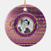 Foto 90th Birthday Gold Crown Diamonds Lijst Keramisch Ornament (Achterkant)