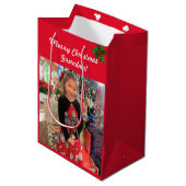 Foto aan oma Merry Christmas Personalize Medium Cadeauzakje (Voorkant Gekanteld)