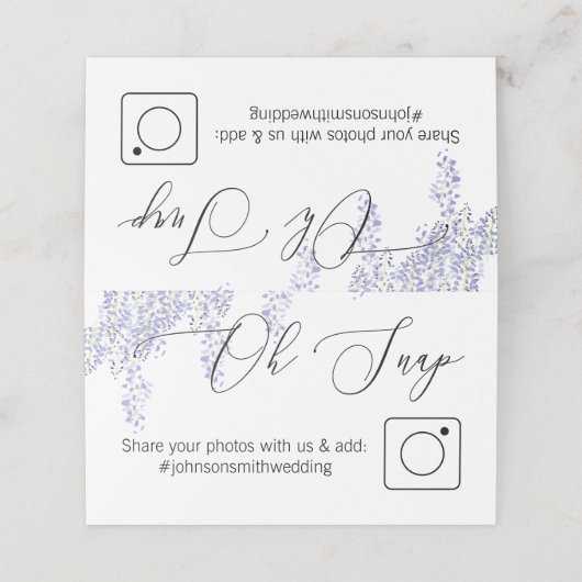 Foto Aandeel gevouwen tabelkaart Wisteria Plaatskaartje (Buitenkant ongevouwen)