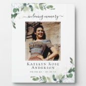 Foto-aandenken Eucalyptus-herdenkingsplaque voor r Fotoplaat (Voorkant)