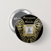 Foto Aangepast goud toevoegen Memorial Ronde Button 5,7 Cm (Voorkant /achterkant)