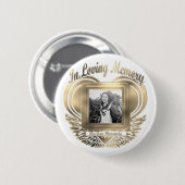 Foto aangepast herdenkingshart Gold toevoegen Ronde Button 5,7 Cm (Voorkant /achterkant)