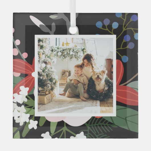 Foto aangepast kerstfeest glas ornament (Voorkant)